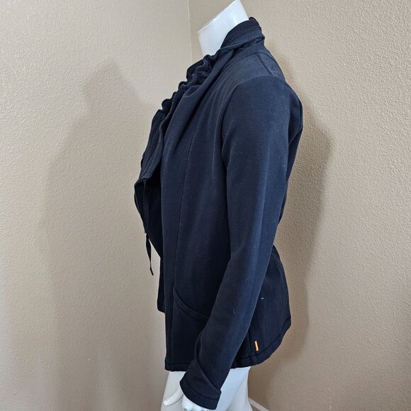 LUCY Black Open Front Athletic Sweatshirt Cardigan~Size  M - Picture 5 of 11